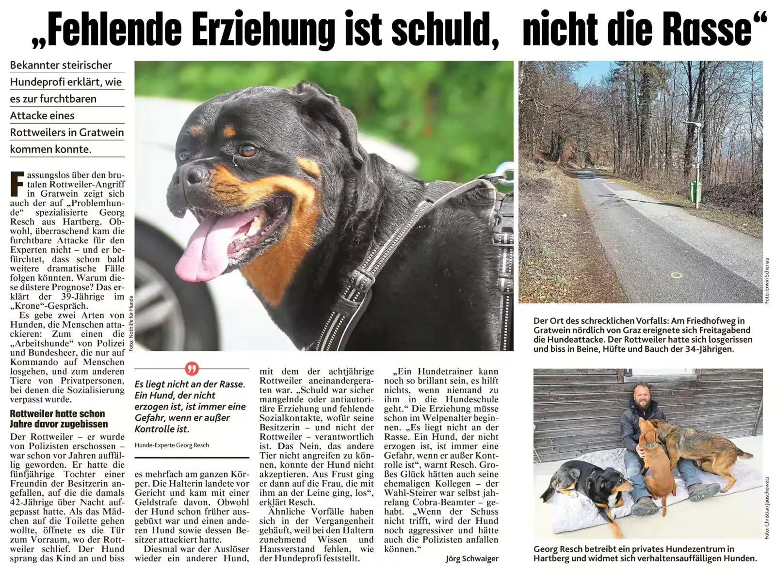 Zeitungsartikel „Fehlende Erziehung ist schuld, nicht die Rasse“